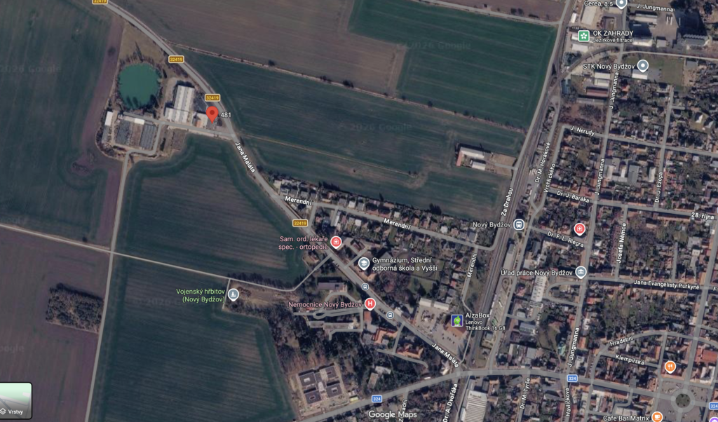 Mapa prodejny — Jana Maláta 481, Nový Bydžov